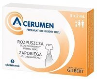 A-cerumen, preparat do higieny uszu, dla dorosłych i dzieci powyżej 6 miesiąca życia, 5 ampułek po 2ml