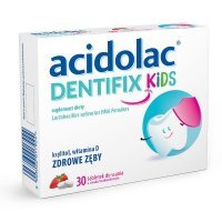 Acidolac Dentifix Kids, smak truskawkowy, dla dzieci po 3 roku życia, 30 tabletek do ssania