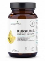 Aura Herbals, Kurkuma ekstrakt + piperyna, 60 kapsułek