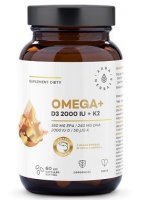 Aura Herbals, Omega + witamina D3 2000IU + K2, 60 kapsułek