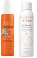 Avene, spray ochronny dla dzieci SPF50+, 200ml + woda termalna, 150ml