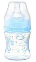 BabyOno, butelka antykolkowa szerokootworowa, niebieska, 402/03, 120ml