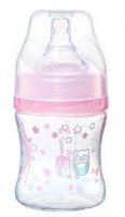 BabyOno, butelka antykolkowa szerokootworowa, różowa, 402/02, 120ml