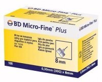 BD Micro-Fine Plus, igły do penów insulinowych, 30G, 0,3 x 8mm, 100 sztuk