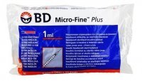 BD Micro-Fine Plus, strzykawki insulinowe o sterylnym wnętrzu, 29G, 0,33mm x 12,7mm, 10 sztuk