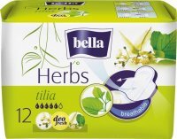 Bella Herbs, podpaski ze skrzydełkami, z kwiatem lipy, 12 sztuk