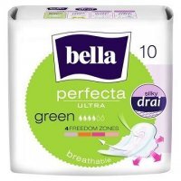 Bella Perfecta Ultra Green, podpaski ze skrzydełkami, 10 sztuk