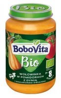 BoboVita Bio, wołowinka w pomidorach z dynią i makaronem gwiazdki, po 8 miesiącu, 190g