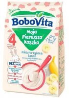 BoboVita Moja Pierwsza Kaszka, kaszka mleczno-ryżowa bananowa, bez cukru, po 4 miesiącu życia, 230g