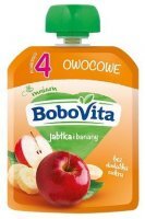 BoboVita, Pierwsza łyżeczka, mus owocowy, jabłka i banany, po 4 miesiącu, 80g