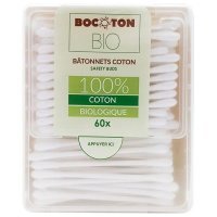 Bocoton Bio, patyczki higieniczne dla niemowląt i dzieci, 60 sztuk