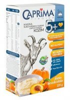 Caprima Premium, kaszka kukurydziano-ryżowa z pełnym mlekiem kozim, dynia i brzoskwinia, po 5 miesiącu, 225g