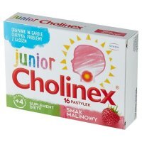 Cholinex Junior, smak malinowy, od 4 roku życia, 16 pastylek do ssania