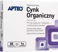 Cynk organiczny Apteo, 30 tabletek
