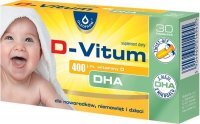 D-Vitum 400 j.m. + DHA, dla noworodków, niemowląt i dzieci, 30 kapsułek twist-off