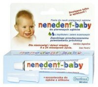 DATA 02/2024 Nenedent-Baby, pasta do zębów dla dzieci od 6 do 24 miesiąca życia, bez fluoru, 20ml + silikonowa szczoteczka do zębów
