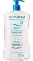DATA 02/2024 Neutraderm Baby, łagodna woda myjąca 3 w 1, bez spłukiwania, od urodzenia, 1000ml