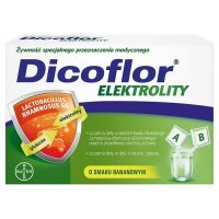 DATA 03/2024 Dicoflor Elektrolity, smak bananowy, 6 porcji, proszek, 12 saszetek