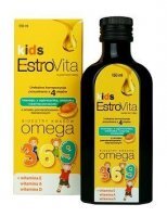 DATA 03/2024 EstroVita Kids, płyn dla dzieci od 3 roku życia, smak pomarańczowo-bananowy, 150ml