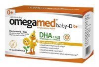 DATA 04/2024 Omegamed baby + D, witamina D 400j.m. + DHA, od urodzenia, 60 kapsułek twist-off