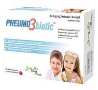 DATA 04/2024 Pneumo 3 biotic, smak malinowy, dla dzieci od 3 roku życia i dorosłych, 32 tabletki do ssania