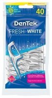 DenTek, Fresh & White, wykałaczki do zębów z nicią wybielającą, 40 sztuk