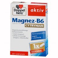 Doppelherz Aktiv, Magnez-B6 Cytrynian, 30 tabletek