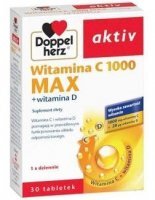 Doppelherz Aktiv, witamina C 1000 Max + Witamina D, 30 tabletek
