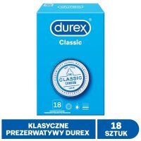 Durex, prezerwatywy lateksowe Classic, 18 sztuk