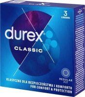 Durex, prezerwatywy lateksowe Classic, 3 sztuki