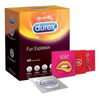 Durex, prezerwatywy lateksowe Fun Explosion Mix, 40 sztuk