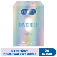 Durex, prezerwatywy lateksowe Invisible Superthin, 24 sztuki