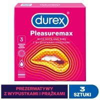 Durex, prezerwatywy lateksowe Pleasuremax, 3 sztuki