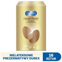 Durex, prezerwatywy nielateksowe Real Feel, nawilżane, 16 sztuk