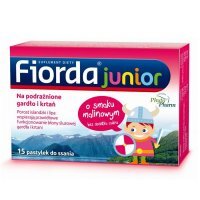 Fiorda Junior, smak malinowy, 15 pastylek do ssania