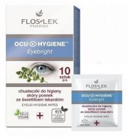Flos-Lek Pharma, Ocu Hygiene, chusteczki do higieny skóry powiek, ze świetlikiem, 10 sztuk