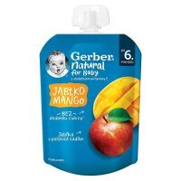 Gerber, deserek w tubce, jabłko z mango, po 6 miesiącu, 80g