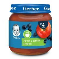 Gerber, krem z jabłek i jagód, po 4 miesiącu, 125g