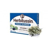 Herbitussin, Porost Islandzki+Witamina C, smak czarnej porzeczki, 12 pastylek do ssania