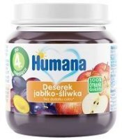 Humana 100% Organic, deserek, jabłko-śliwka, po 4 miesiącu życia, 125g