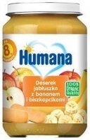 Humana 100% Organic, deserek, jabłuszko z bananem i biszkopcikami, po 8 miesiącu życia, 190g