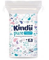 Kindii Pure, bawełniane płatki kosmetyczne dla niemowląt i dzieci, 60 sztuk