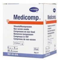 Kompresy włókninowe Medicomp, jałowe, 5cmx5cm, 50 sztuk