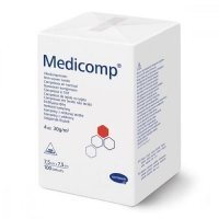 Kompresy włókninowe Medicomp, niejałowe, 7,5mx7,5cm, 100 sztuk
