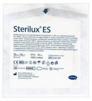 Kompresy z gazy bawełnianej Sterilux ES, jałowe, 17 nitkowe, 12-warstwowe, 10cmx10cm, 3 sztuki