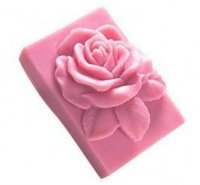 LaQ, mydło glicerynowe Róża w prostokącie, różowe, 90g