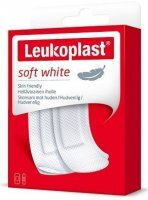 Leukoplast, Soft White, plaster z opatrunkiem, biały, 2 rozmiary, 20 sztuk