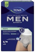 Majtki chłonne Tena Men ActiveFit Pants Normal Grey, rozmiar S/M, chłonność 5/8, 30 sztuk