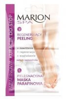 Marion SPA, parafinowa kuracja do stóp, regenerujący peeling, 6,5ml + maska parafinowa, 6ml