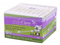 Masmi Silver Care, patyczki higieniczne do uszu z organicznej bawełny, dla niemowląt i dzieci, 56 sztuk